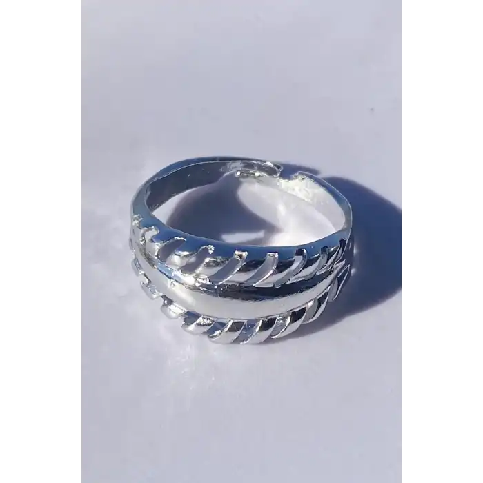 Gümüş Renk Metal Ayarlanabilir Yüzük