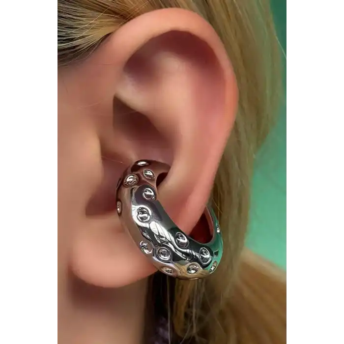 Gümüş Renk Metal Ear Cuff (Çift)