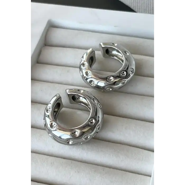 Gümüş Renk Metal Ear Cuff (Çift)