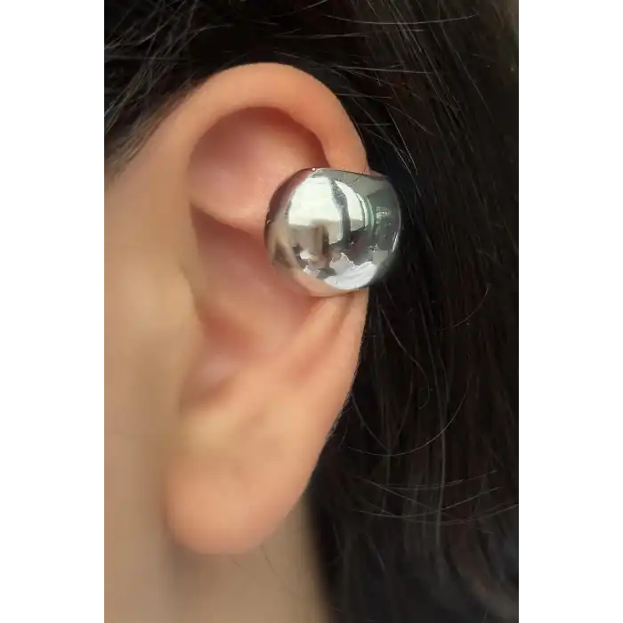 Gümüş Renk Metal Ear Cuff (Tek)