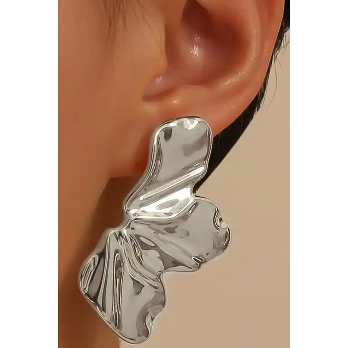 Gümüş Renk Metal Küpe (Çift)