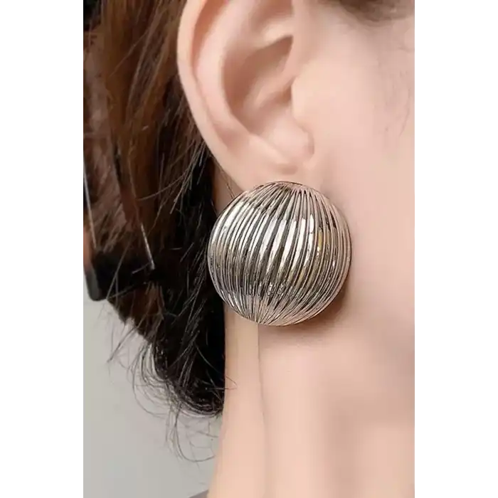 Gümüş Renk Metal Küpe (Çift)
