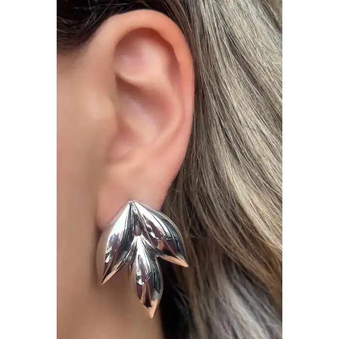 Gümüş Renk Metal Küpe (Çift)