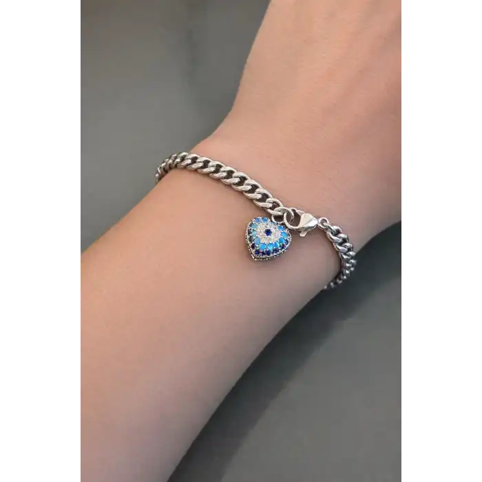 Gümüş Renk Nazar Boncuk Figürlü Xuping VİP Bileklik