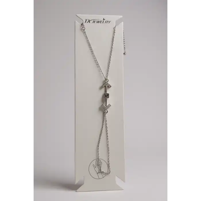 Gümüş Renk Ok Figürlü 14K Altın Kaplama TX Şahmeran