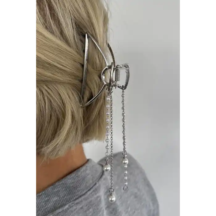 Gümüş Renk Sallantılı Metal Mandal Toka