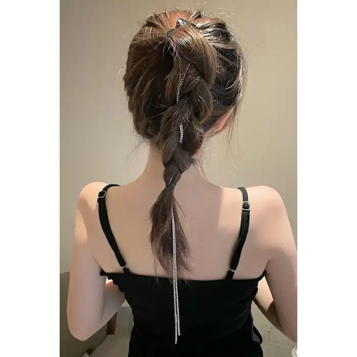 Gümüş Renk Su Yolu Saç Işıltısı Yan Postiş