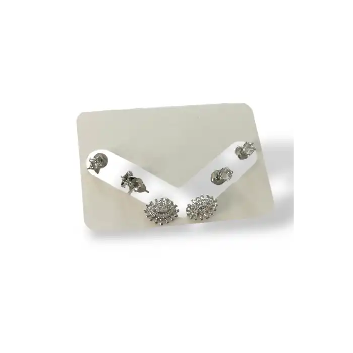 Gümüş Renk Taş Detaylı 6lı Küpe Set