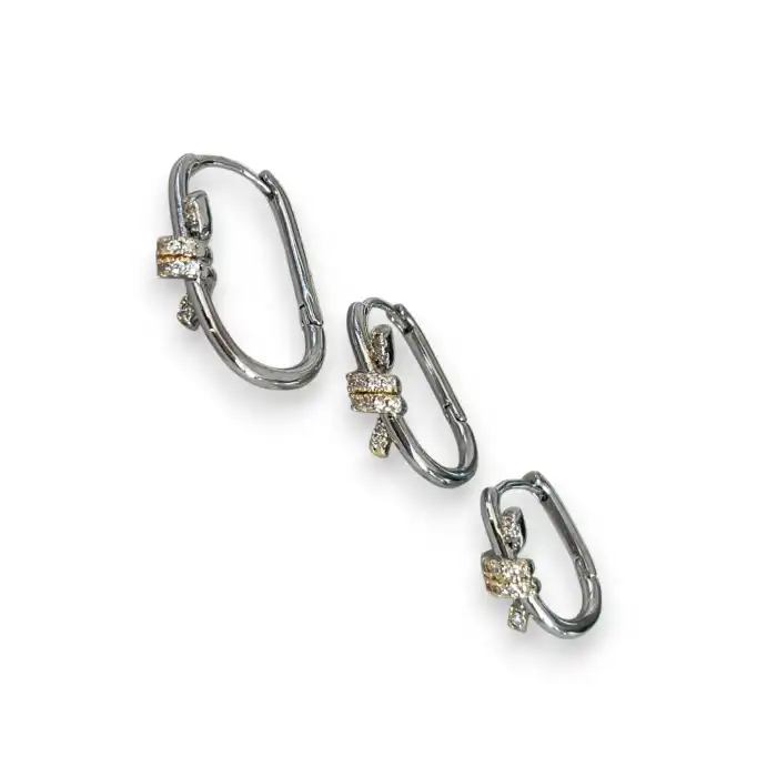 Gümüş Renk Taş Detaylı VİP 3lü YSX Küpe Set