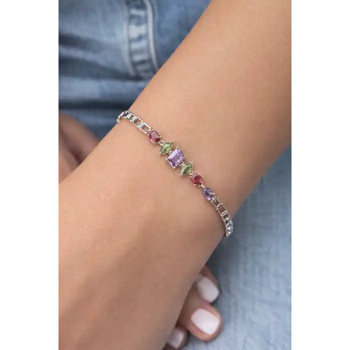 Gümüş Renk Taş Detaylı Xuping VİP Bileklik