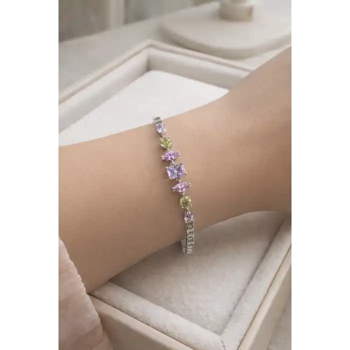 Gümüş Renk Taş Detaylı Xuping VİP Bileklik