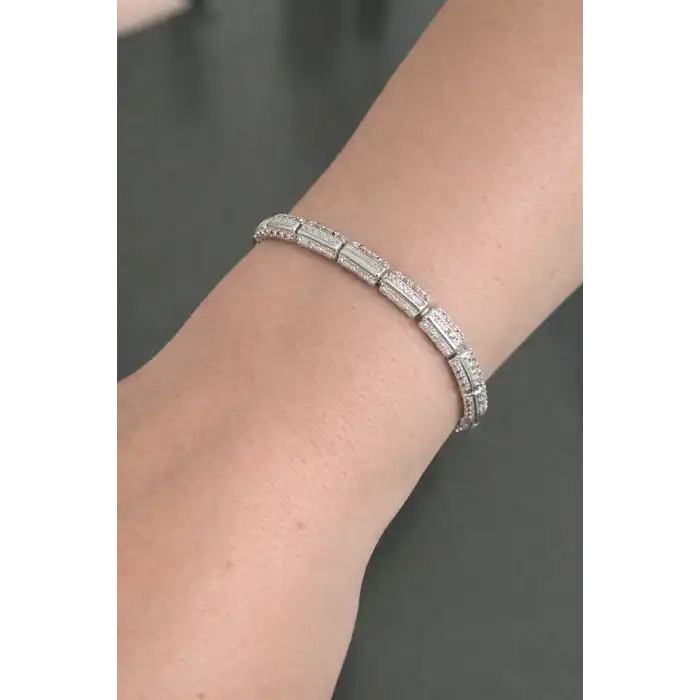 Gümüş Renk Taş Detaylı Xuping VİP Bileklik