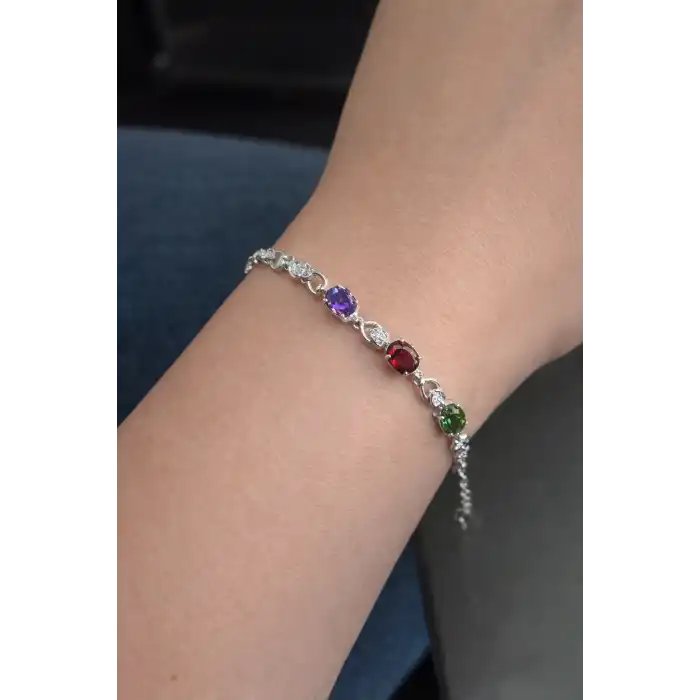 Gümüş Renk Taş Detaylı Xuping VİP Bileklik