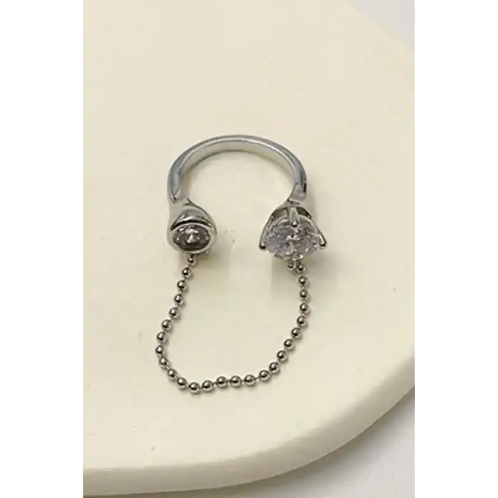 Gümüş Renk Tasarım Yüzük