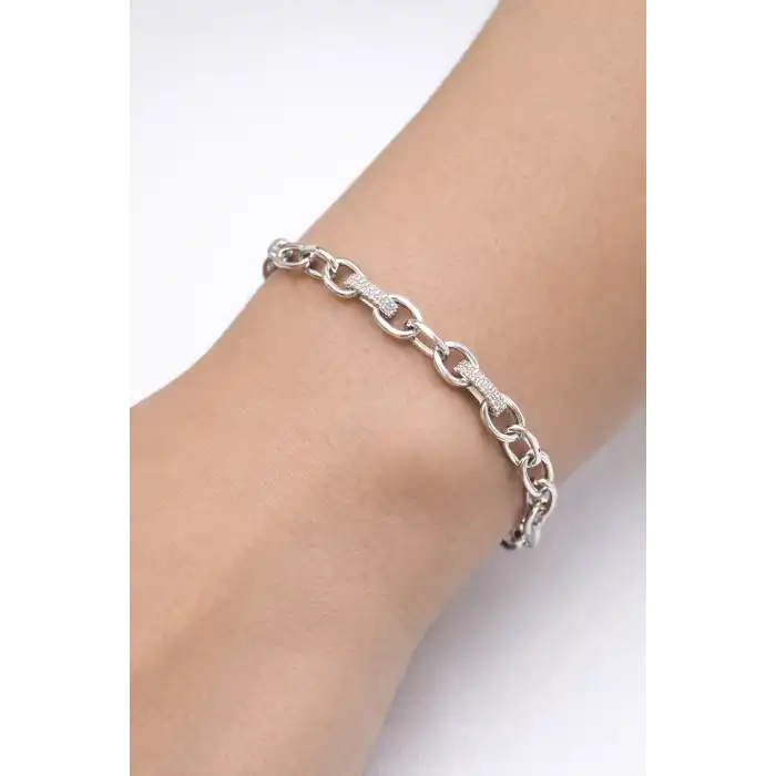 Gümüş Renk Taşlı Xuping Bileklik