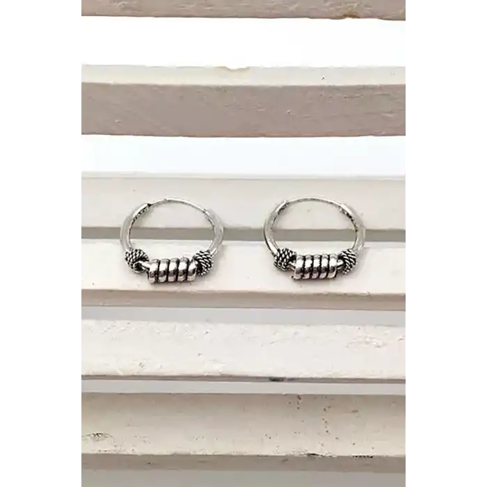 Gümüş Renk Unisex Halka Küpe (Çift)