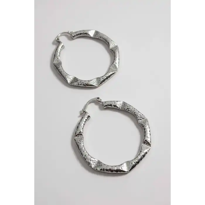 Gümüş Renk YSX Halka Küpe (Çift)