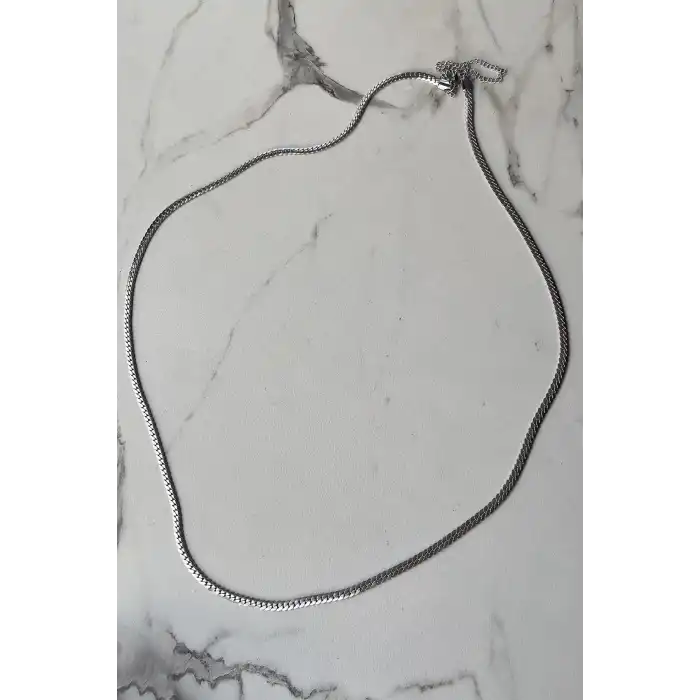 Gümüş Renk Zincir Detaylı Çelik Bel Zinciri