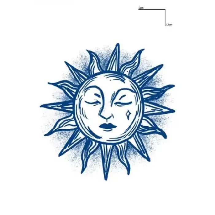 Güneş Figürlü 12 Saat Sonra Kararan Geçici Mini Dövme Tattoo