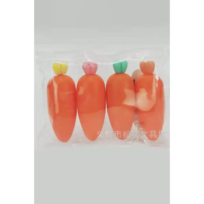 Havuç Figürlü 4lü Fosforlu Kalem Set