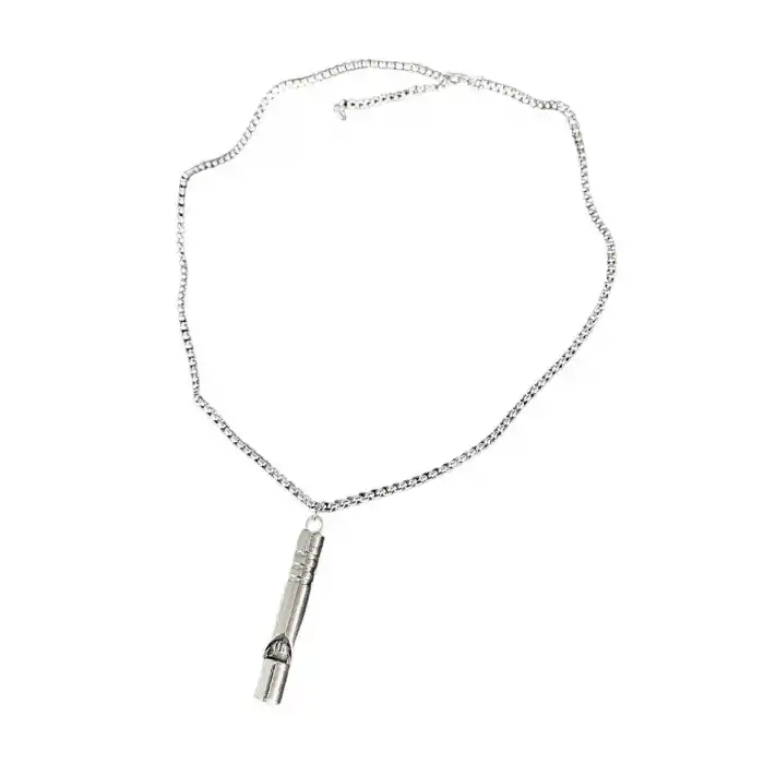 Hayatta Kalma ve Acil Yüksek Ses Çelik Düdük Deprem Kolyesi Kadın & Erkek