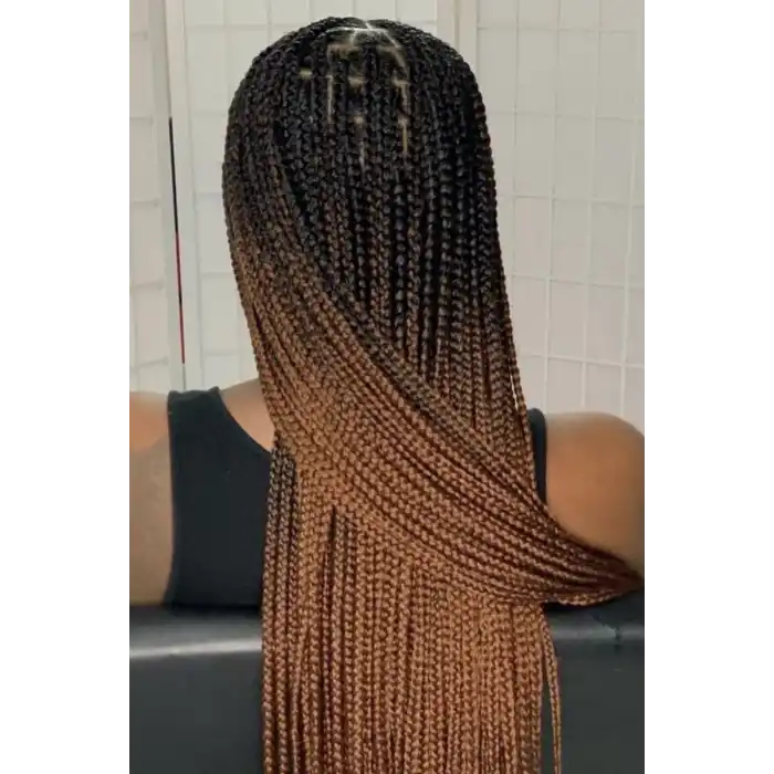 İki Renk Ombreli Afrika Zenci Örgüsü Box Braid Sentetik Saç 60cm 100gr