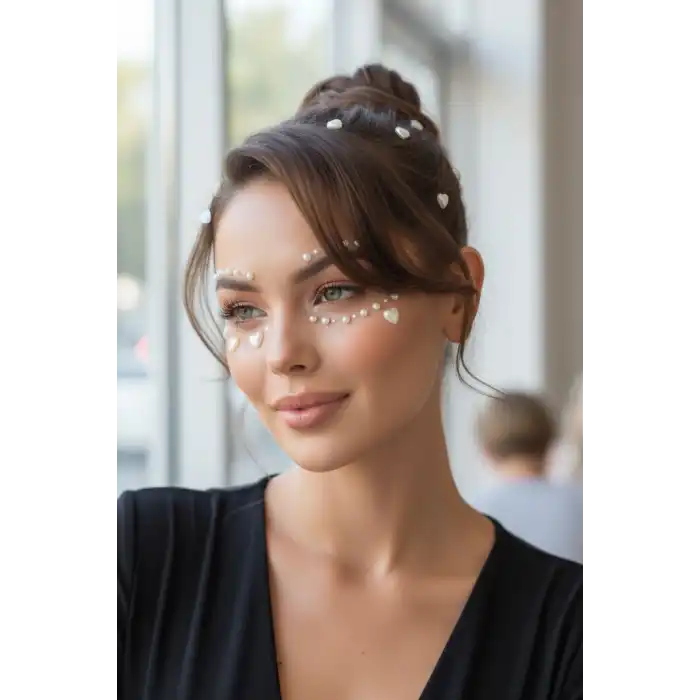 İncili Vücut, Saç Ve Yüz Taşı/ Yapışkanlı İncili Yüz Sticker