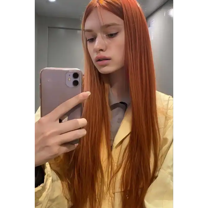 Isıya Dayanıklı Yarım Ay Saç Çıt Çıt / Düz / Bakır / 70Cm / 140Gr (13#)