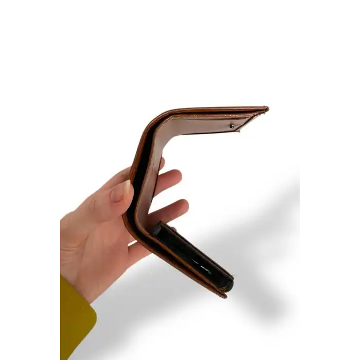 Kahve Renk Otomatik Cüzdan/Kartlık