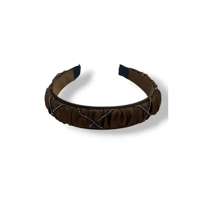 Kahve Renk Taş Detaylı Taç