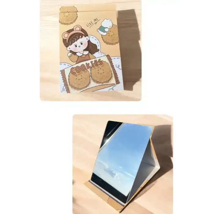 Kahverengi Kurabiye Ve Kız Figürlü Masa Aynası