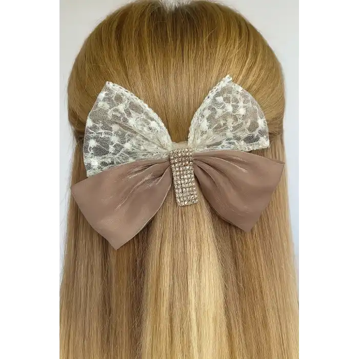 Kahverengi Kurdele Figürlü Taş Detaylı Otomat Toka