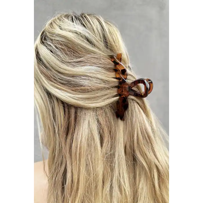 Kahverengi Leopar Desenli Mandal Toka