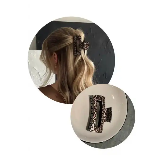 Kahverengi Leopar Desenli Mandal Toka