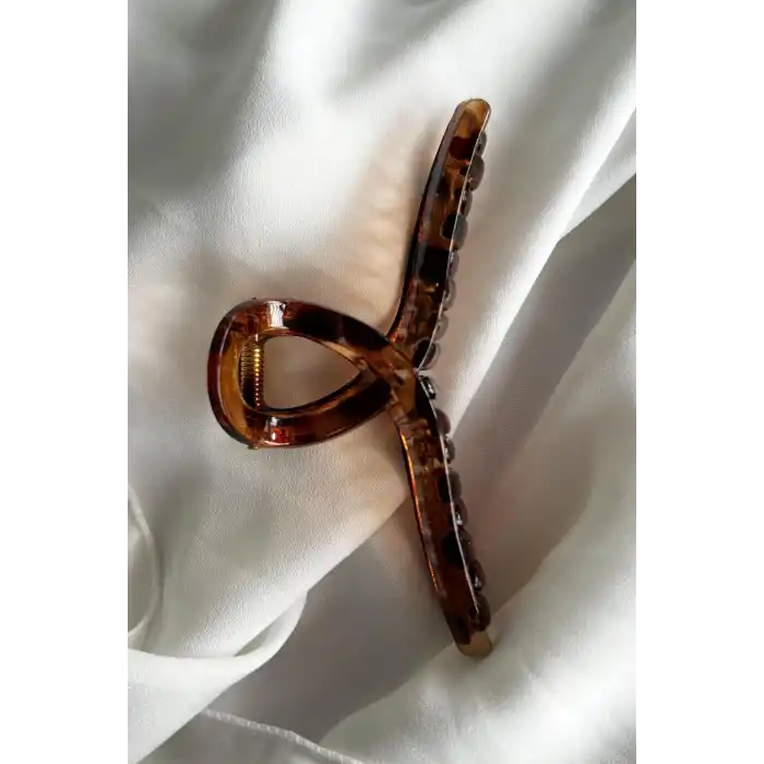 Kahverengi Leopar Desenli Mandal Toka