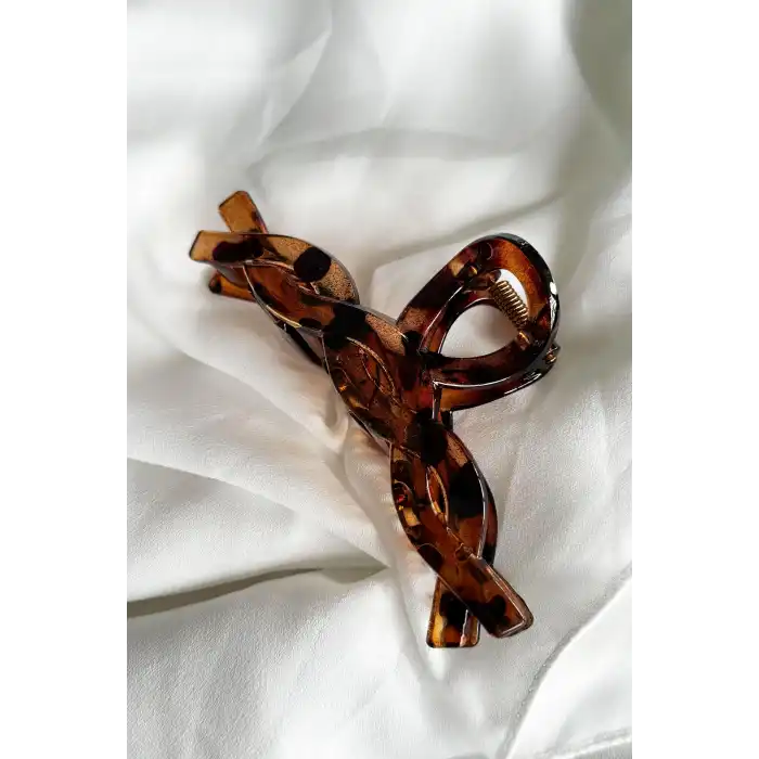 Kahverengi Leopar Desenli Mandal Toka