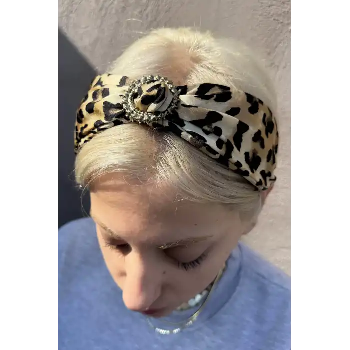 Kahverengi Ve Siyah Leopar Desenli Taç