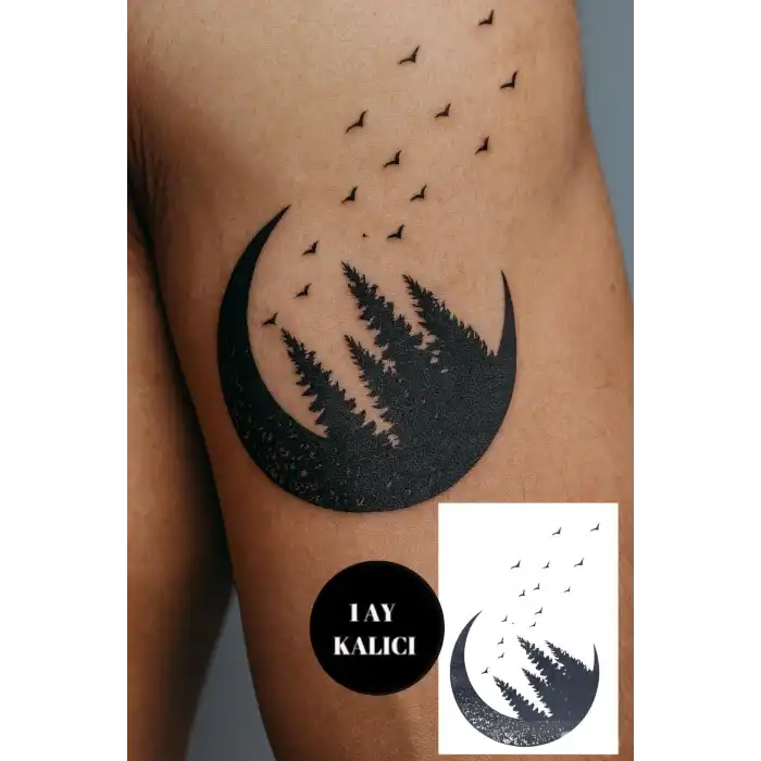 Karışık Figürlü 12 Saat Sonra Kararan Geçici Mini Dövme Tattoo