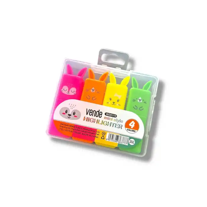 Karışık Figürlü 4lü Fosforlu Kalem Set