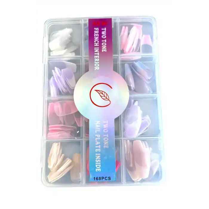 Karışık Renk 168 Adet Frenchli Takma Tırnak Set