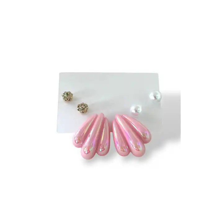 Karışık Renk 3lü Küpe Set