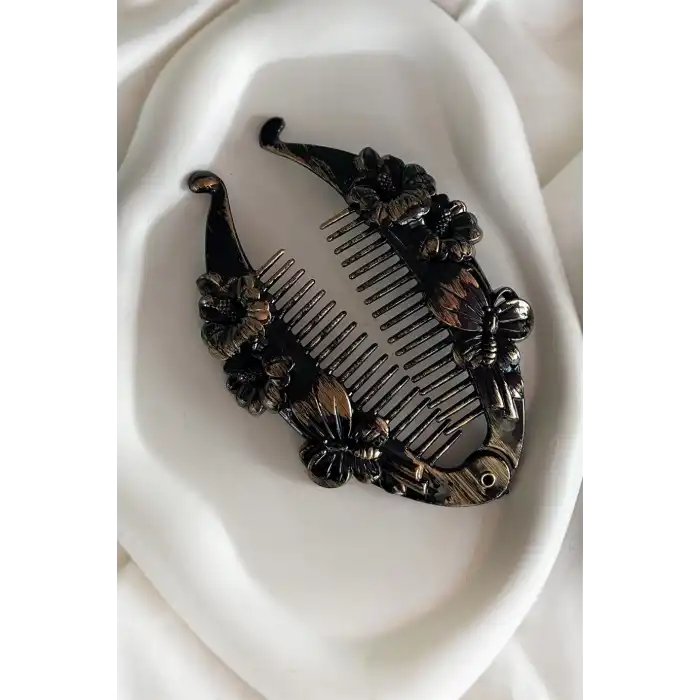 Karışık Renk Antik Desenli Çiçek Figürlü Muz Toka