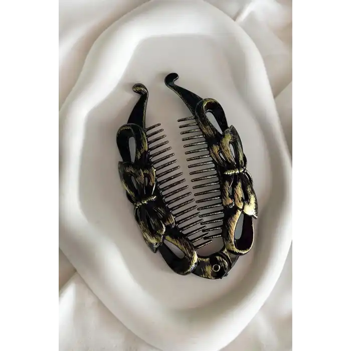 Karışık Renk Antik Desenli Kelebek Figürlü  Muz Toka