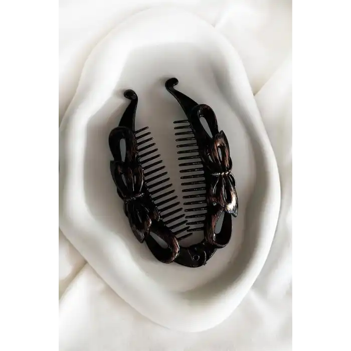 Karışık Renk Antik Desenli Kelebek Figürlü  Muz Toka