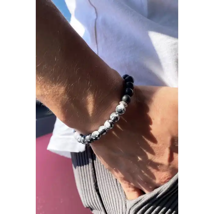 Karışık Renk Boncuk Figürlü Erkek Bileklik