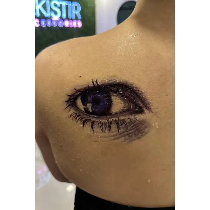 Karışık Renk Göz Figürlü Geçici Dövme Tattoo