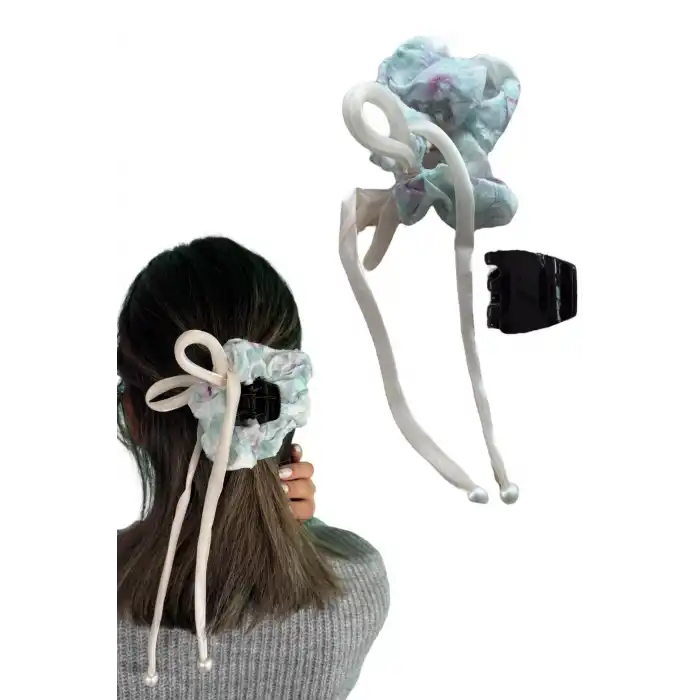 Karışık Renk İnci Detaylı Mandal/Simit Toka