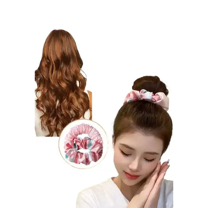 Karışık Renk Isısız Saç Şekillendirici Saç Sosisi Saten Toka