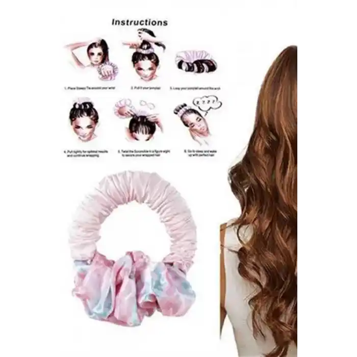 Karışık Renk Isısız Saç Şekillendirici Saç Sosisi Saten Toka