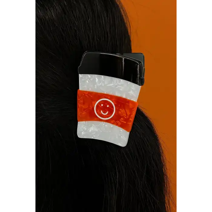 Karışık Renk Kahve Bardağı Figürlü Kemik Mandal Toka